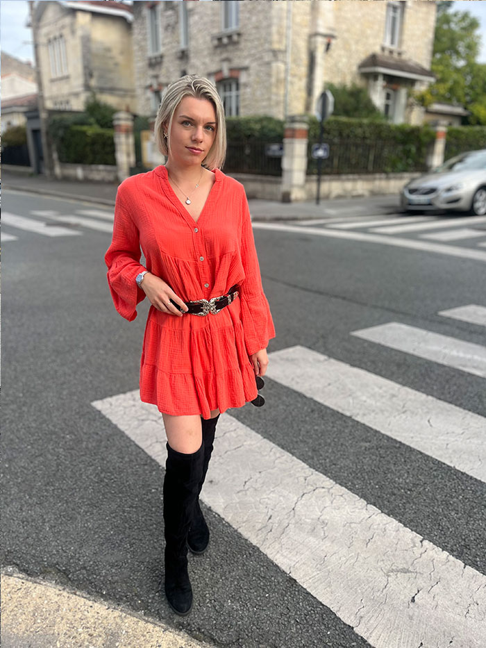 Robe Coralie Corail
